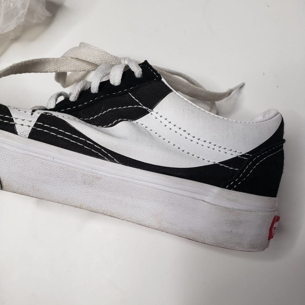 Vans Old Skool Skate Shoes Lace Up Women's 6.5 Black White Graphic Print - Picture 9 of 11